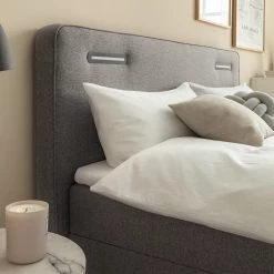 Ars Natura Lit boxspring Woodmore - Éclairage inclus - Gris foncé - 160 x 200cm -Lits & literie Soldes 1000208296 200618 10461700031 DETAILS P000000001000208296