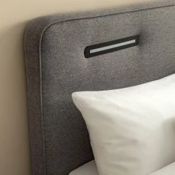 Ars Natura Lit boxspring Woodmore - Éclairage inclus - Gris foncé - 160 x 200cm -Lits & literie Soldes 1000208296 200618 10461800033 DETAILS P000000001000208296