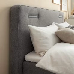 Ars Natura Lit boxspring Woodmore - Éclairage inclus - Gris foncé - 160 x 200cm -Lits & literie Soldes 1000208296 200618 10461900034 DETAILS P000000001000208296