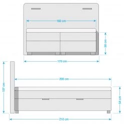 Ars Natura Lit boxspring Woodmore - Éclairage inclus - Gris foncé - 160 x 200cm -Lits & literie Soldes 1000208296 210709 11594200062 SKETCH DETAILS P000000001000208296 sketch