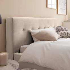 Ars Natura Lit capitonné Woodlake II - Velours Ravi: Beige - 140 x 200cm - Sans espace de rangement -Lits & literie Soldes 1000208322 200619 18264600061 DETAILS P000000001000208322