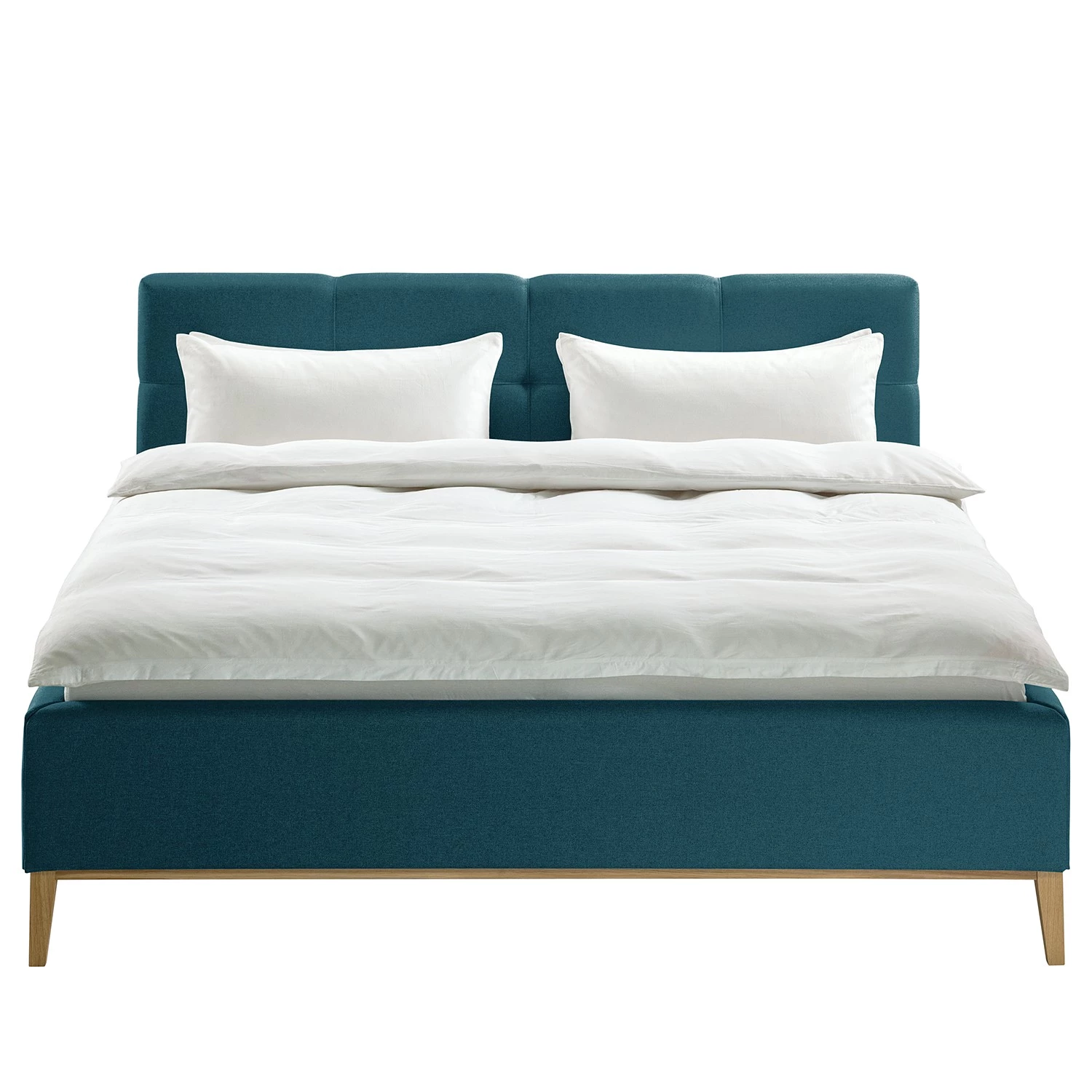 Mørteens Lit capitonné Kaarina - Tissu structuré Mali: Pétrole - 180 x 200cm - Sans espace de rangement 2 Mørteens Lit capitonné Kaarina - Tissu structuré Mali: Pétrole - 180 x 200cm - Sans espace de rangement – Image 2