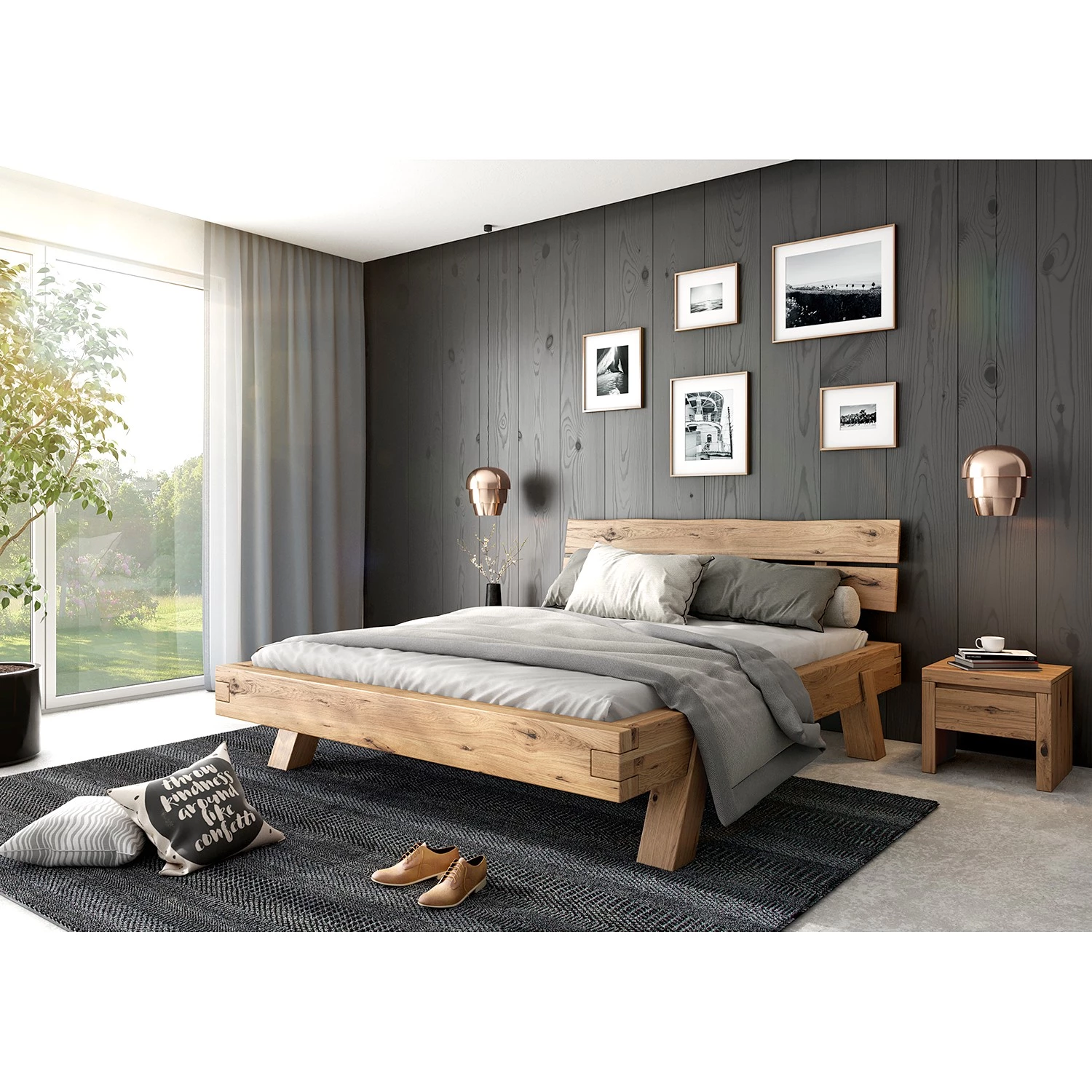 Ars Natura Lit futon Woodhaven - Chêne - 180 x 200cm 2 Ars Natura Lit futon Woodhaven - Chêne - 180 x 200cm – Image 2