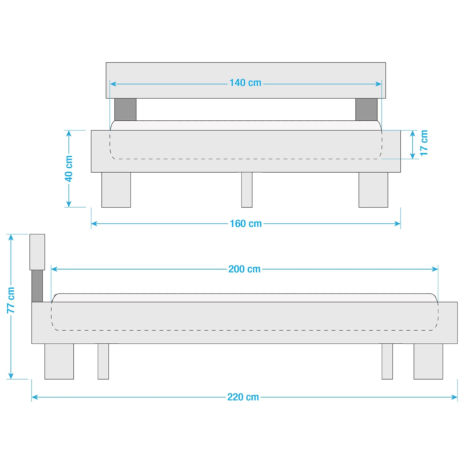 Neue Modular Lit Gremio I - Avec tête de lit et sans accessoires - 140 x 200cm 9 Neue Modular Lit Gremio I - Avec tête de lit et sans accessoires - 140 x 200cm – Image 9