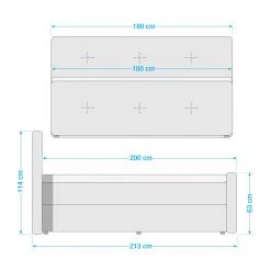 Loftscape Lit capitonné Back Cove - Gris foncé -Lits & literie Soldes 1000212970 200526 13545800009 SKETCH DETAILS P000000001000212970 sketch