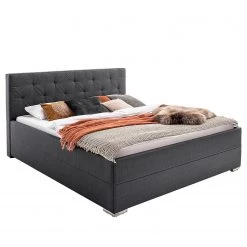 Meise.möbel Lit capitonné Chicago - Anthracite