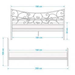 Mooved Lit Barberton - Noir - 180 x 200cm -Lits & literie Soldes 1000214869 210727 08171600006 SKETCH DETAILS P000000001000214869 sketch
