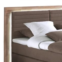 Naturoo Lit boxspring Marcel I - Tissu - Partiellement en chêne massif - Marron noix de coco - 160 x 200cm - D4 ferme -Lits & literie Soldes 1000217877 200702 09202900129 DETAILS P000000001000217877