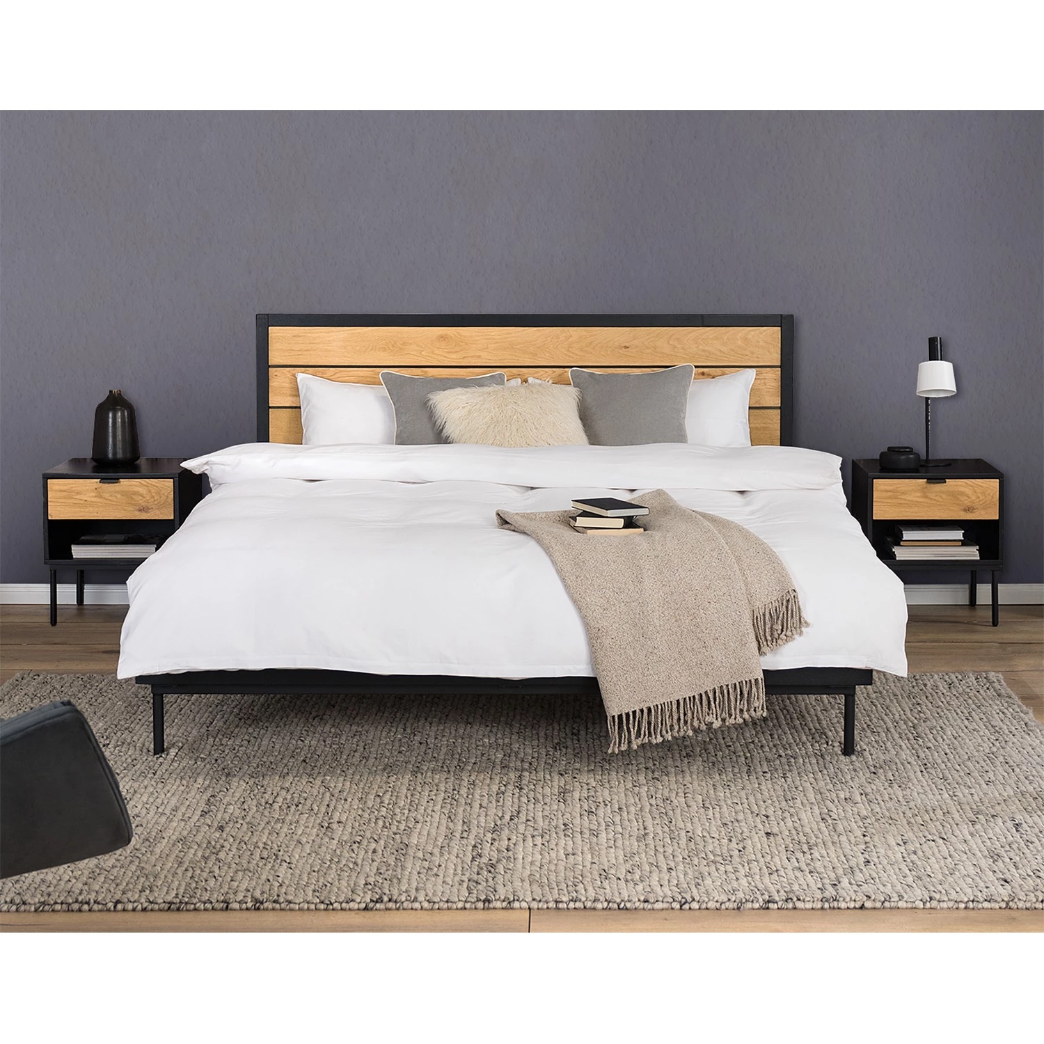 Studio Copenhagen Lit Xavi - Placage en bois véritable - Chêne / Chêne noir 4 Studio Copenhagen Lit Xavi - Placage en bois véritable - Chêne / Chêne noir – Image 4