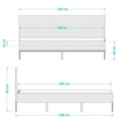 Studio Copenhagen Lit Flox - Placage en bois véritable - Chêne / Noir -Lits & literie Soldes 1000218129 210729 12122000014 SKETCH DETAILS P000000001000218129 sketch