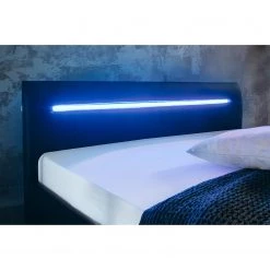 Meise.möbel Lit capitonné Miami - Noir - 140 x 200cm -Lits & literie Soldes 1000218282 200708 06193500033 DETAILS P000000001000218282