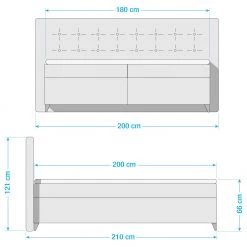 Loftscape Lit boxspring Palm Hill - Gris -Lits & literie Soldes 1000218475 210709 11594200064 SKETCH DETAILS P000000001000218475 sketch