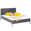 Jack & Alice Lit en bois massif Loga - Acacia massif / Fer - Acacia gris / Noir - 140 x 200cm