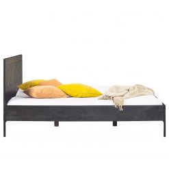 Jack & Alice Lit en bois massif Loga - Acacia massif / Fer - Acacia gris / Noir - 140 x 200cm -Lits & literie Soldes 1000219287 210303 09491800047 DETAILS P000000001000219287