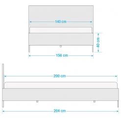 Jack & Alice Lit en bois massif Loga - Acacia massif / Fer - Acacia gris / Noir - 140 x 200cm -Lits & literie Soldes 1000219287 210727 08172100012 SKETCH DETAILS P000000001000219287 sketch