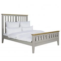 Maison Belfort Lit en bois massif Lavalle - Pin massif - Pin / Gris clair