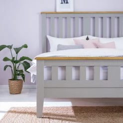 Maison Belfort Lit en bois massif Lavalle - Pin massif - Pin / Gris clair -Lits & literie Soldes 1000224199 210811 12061100014 DETAILS P000000001000224199