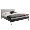 Meise.möbel Lit simple Boston III - Anthracite / Gris clair - Largeur : 187 cm - Forme en U