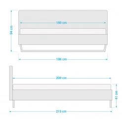 Meise.möbel Lit simple Boston II - Anthracite / Gris - Largeur : 186 cm - Luge -Lits & literie Soldes 1000224805 200921 11541600042 SKETCH DETAILS P000000001000224805 sketch