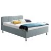 Meise.möbel Lit capitonné Amelie - Bleu glacier - 140 x 200cm - Chrome brillant