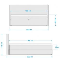 Loftscape Lit boxspring Mayville - Marron foncé - 160 x 200cm -Lits & literie Soldes 1000229487 201214 14085400130 SKETCH DETAILS P000000001000229487 sketch