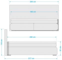 Loftscape Lit boxspring Bryant Township - Gris -Lits & literie Soldes 1000229629 210727 11310000002 SKETCH DETAILS P000000001000229629 sketch
