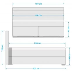 Loftscape Lit boxspring Swanston - Gris foncé - 180 x 200cm -Lits & literie Soldes 1000229631 210709 11594200073 SKETCH DETAILS P000000001000229631 sketch
