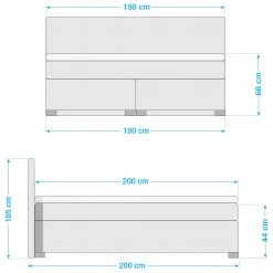 Loftscape Lit boxspring Saint Anne - Gris foncé - 180 x 200cm -Lits & literie Soldes 1000229632 210709 11594200074 SKETCH DETAILS P000000001000229632 sketch