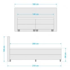 Loftscape Lit boxspring Osterville - 140 x 200cm -Lits & literie Soldes 1000229642 210706 14283100014 SKETCH DETAILS P000000001000229642 sketch