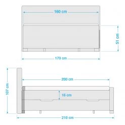 Loftscape Lit boxspring Cottage Grove - Gris foncé - 160 x 200cm -Lits & literie Soldes 1000234011 201214 17033800052 SKETCH DETAILS P000000001000234011 sketch