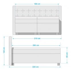 Loftscape Lit boxspring Damville - Bleu Gris -Lits & literie Soldes 1000235441 201222 15493600219 SKETCH DETAILS P000000001000235441 sketch