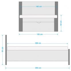Loftscape Cadre de lit Avrille - Imitation old Style foncé -Lits & literie Soldes 1000249927 210830 09025900025 SKETCH DETAILS P000000001000249927 sketch