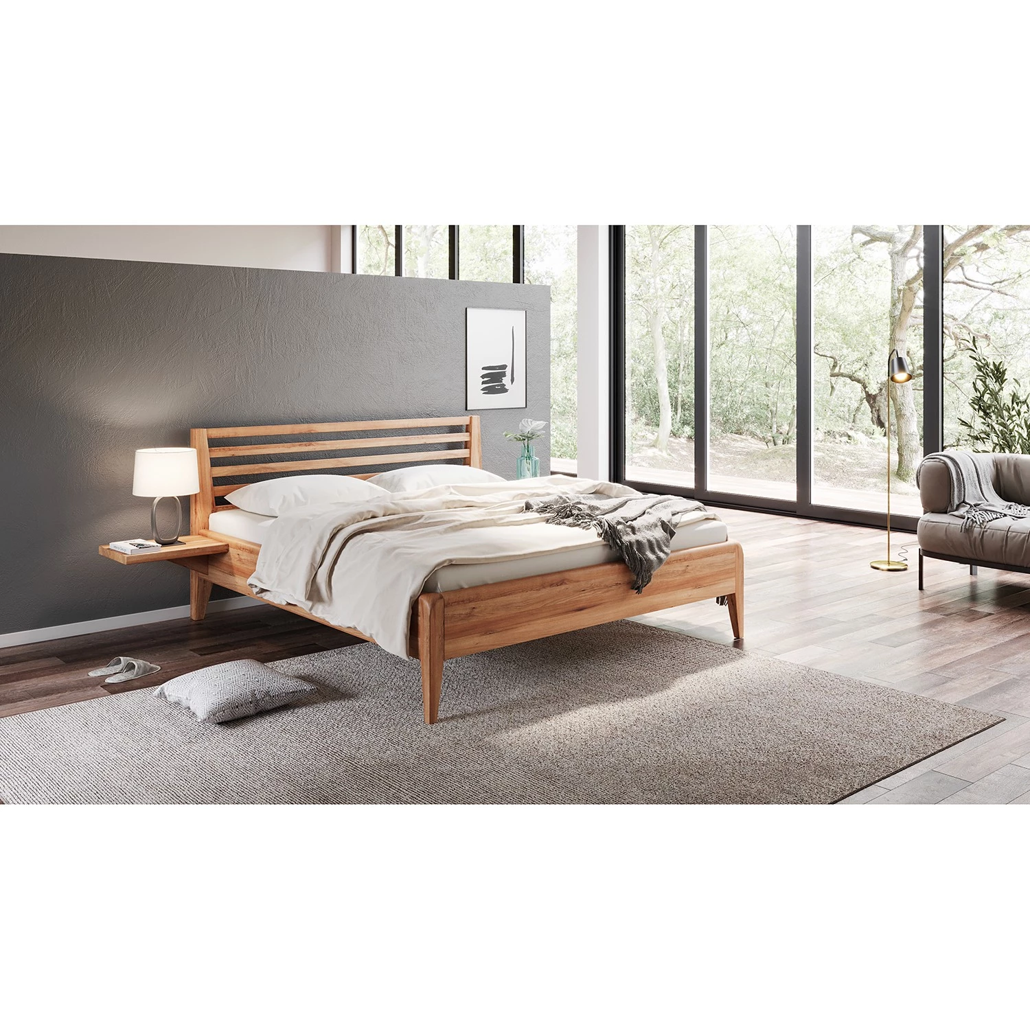 Ars Natura Lit en bois massif Albon - Duramen de hêtre - 160 x 200cm 2 Ars Natura Lit en bois massif Albon - Duramen de hêtre - 160 x 200cm – Image 2