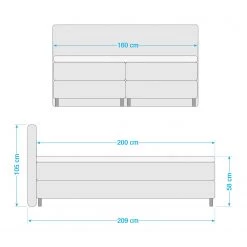 Loftscape Lit boxspring Mandja - Granit - 160 x 200cm -Lits & literie Soldes 1000264812 210517 17403300198 SKETCH DETAILS P000000001000264812 sketch
