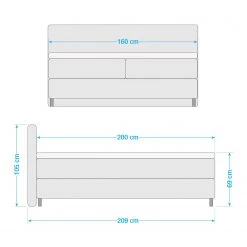 Loftscape Lit boxspring Nanau - Gris - 160 x 200cm -Lits & literie Soldes 1000264840 210517 17403800367 SKETCH DETAILS P000000001000264840 sketch
