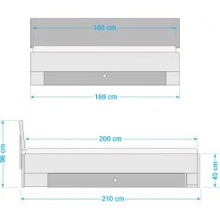 Wimex Lit Kopenhagen - 160 x 200cm -Lits & literie Soldes 1000265184 210806 16490300060 SKETCH DETAILS P000000001000265184 sketch