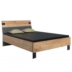 Wimex Futon Malmoe - Imitation chêne parqueté / Graphite - 160 x 200cm