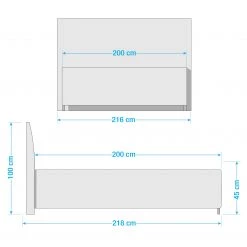 Loftscape Lit capitonné Luna I - 200 x 200cm -Lits & literie Soldes 1000268623 210618 12205800132 SKETCH DETAILS P000000001000268623 sketch
