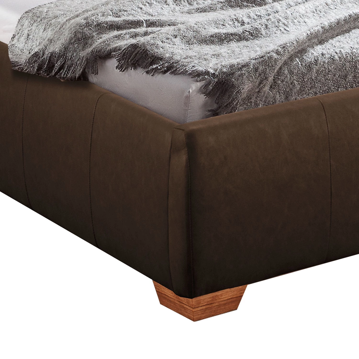 Loftscape Lit capitonné Palu - Marron / Chêne - 160 x 200cm 4 Loftscape Lit capitonné Palu - Marron / Chêne - 160 x 200cm – Image 4