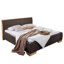 Loftscape Lit capitonné Ruth - Marron / Chêne - 140 x 200cm