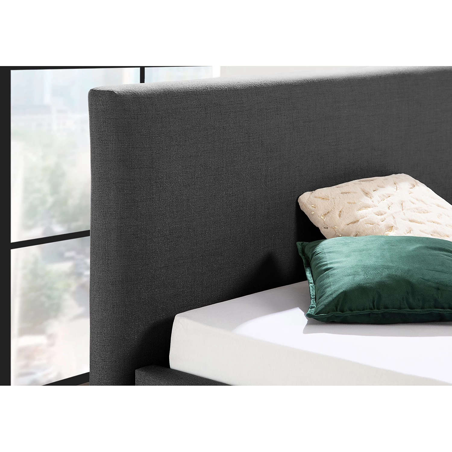 Loftscape Lit capitonné Milo - Anthracite - 180 x 200cm 3 Loftscape Lit capitonné Milo - Anthracite - 180 x 200cm – Image 3