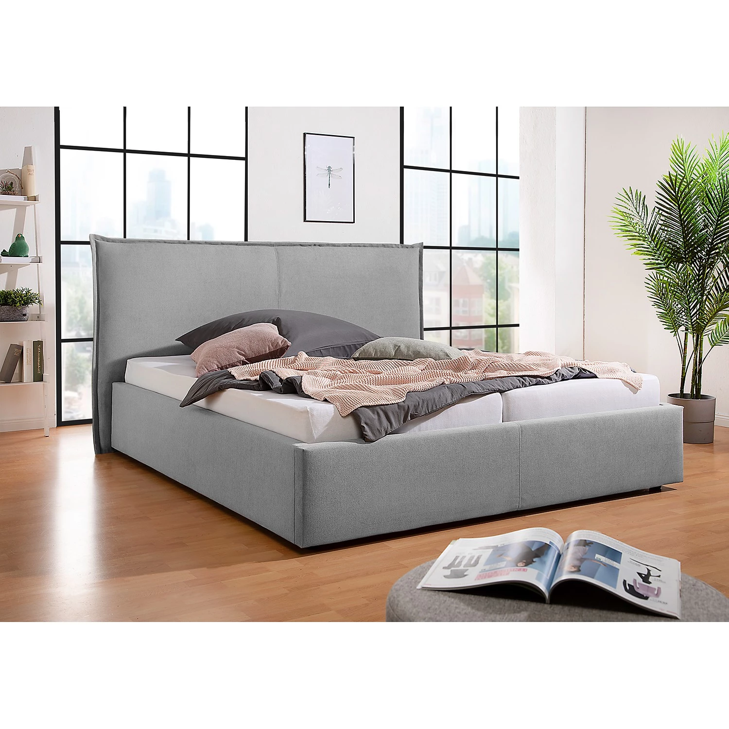 Loftscape Lit capitonné Sina - Gris - 180 x 200cm 2 Loftscape Lit capitonné Sina - Gris - 180 x 200cm – Image 2