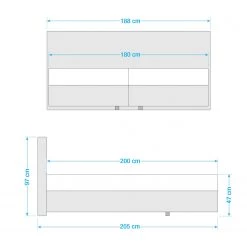 Loftscape Lit boxspring Neil - Anthracite - 180 x 200cm - D4 ferme -Lits & literie Soldes 1000273118 210625 11311300072 SKETCH DETAILS P000000001000273118 sketch