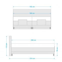 Loftscape Lit boxspring Celina - Noir - 160 x 200cm - D4 ferme -Lits & literie Soldes 1000273165 210625 11312200237 SKETCH DETAILS P000000001000273165 sketch