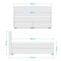 Loftscape Lit boxspring Fido - Crème -Lits & literie Soldes 1000273228 210625 11313300461 SKETCH DETAILS P000000001000273228 sketch