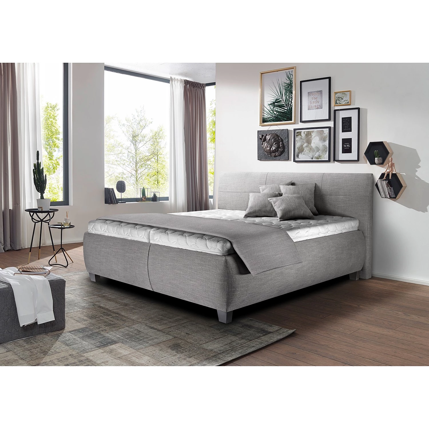 Loftscape Lit capitonné Hilda II - Argenté 2 Loftscape Lit capitonné Hilda II - Argenté – Image 2