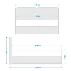 Loftscape Lit boxspring Sofia I - Anthracite -Lits & literie Soldes 1000273294 210625 11314300660 SKETCH DETAILS P000000001000273294 sketch