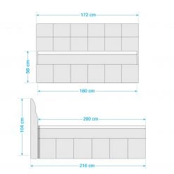 Loftscape Lit boxspring Casa View - Gris foncé - 160 x 200cm - D3 medium -Lits & literie Soldes 1000277972 210714 07483200255 SKETCH DETAILS P000000001000277972 sketch