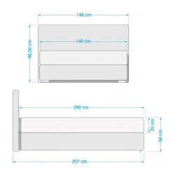 Cotta Lit boxspring Acquario - Gris - 140 x 200cm -Lits & literie Soldes 1000277996 210708 07341800010 SKETCH DETAILS P000000001000277996 sketch