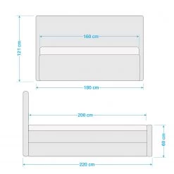 Loftscape Lit boxspring Kenton - Gris - 160 x 200cm -Lits & literie Soldes 1000281866 220324 500 SKETCH DETAILS P000000001000281866 sketch